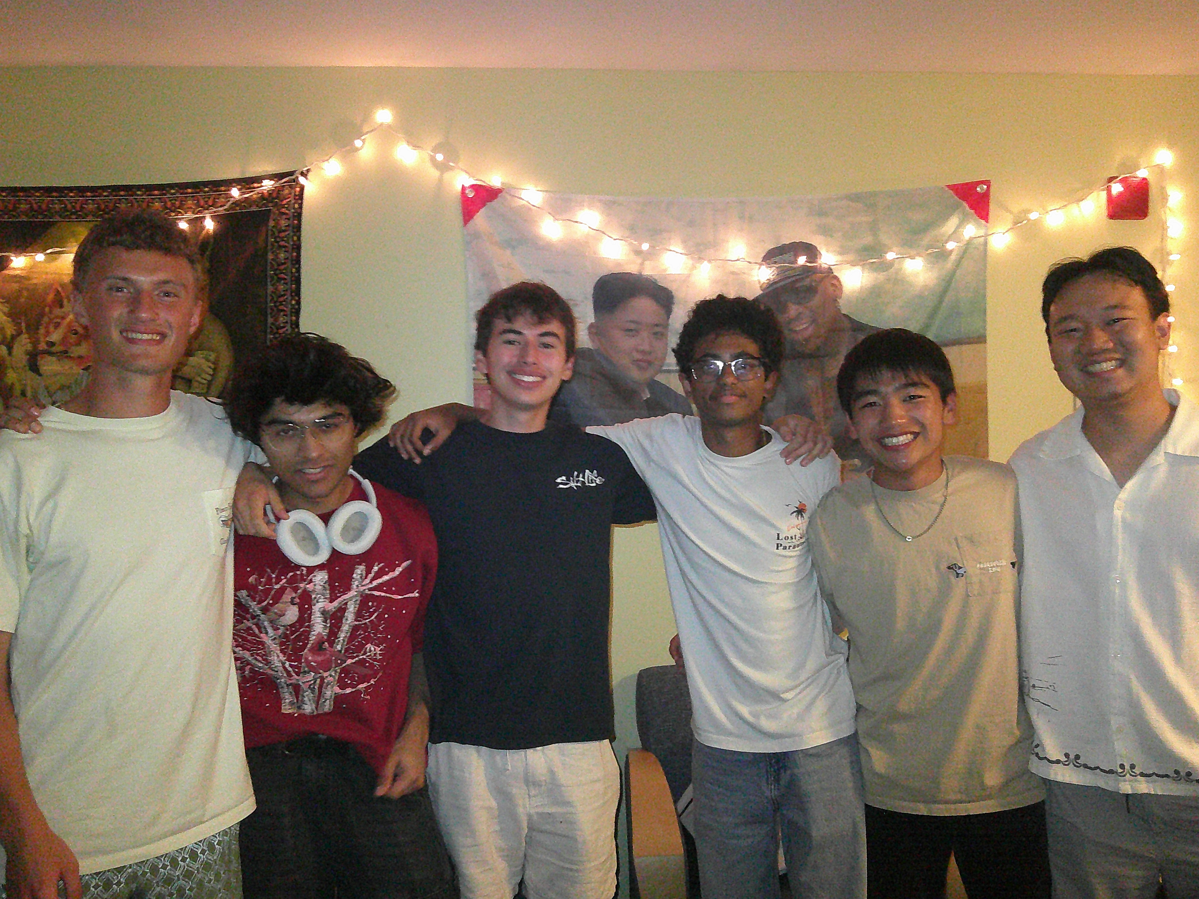 Sean and his Study Abroad friends (from Belgium) hanging out at Northeastern