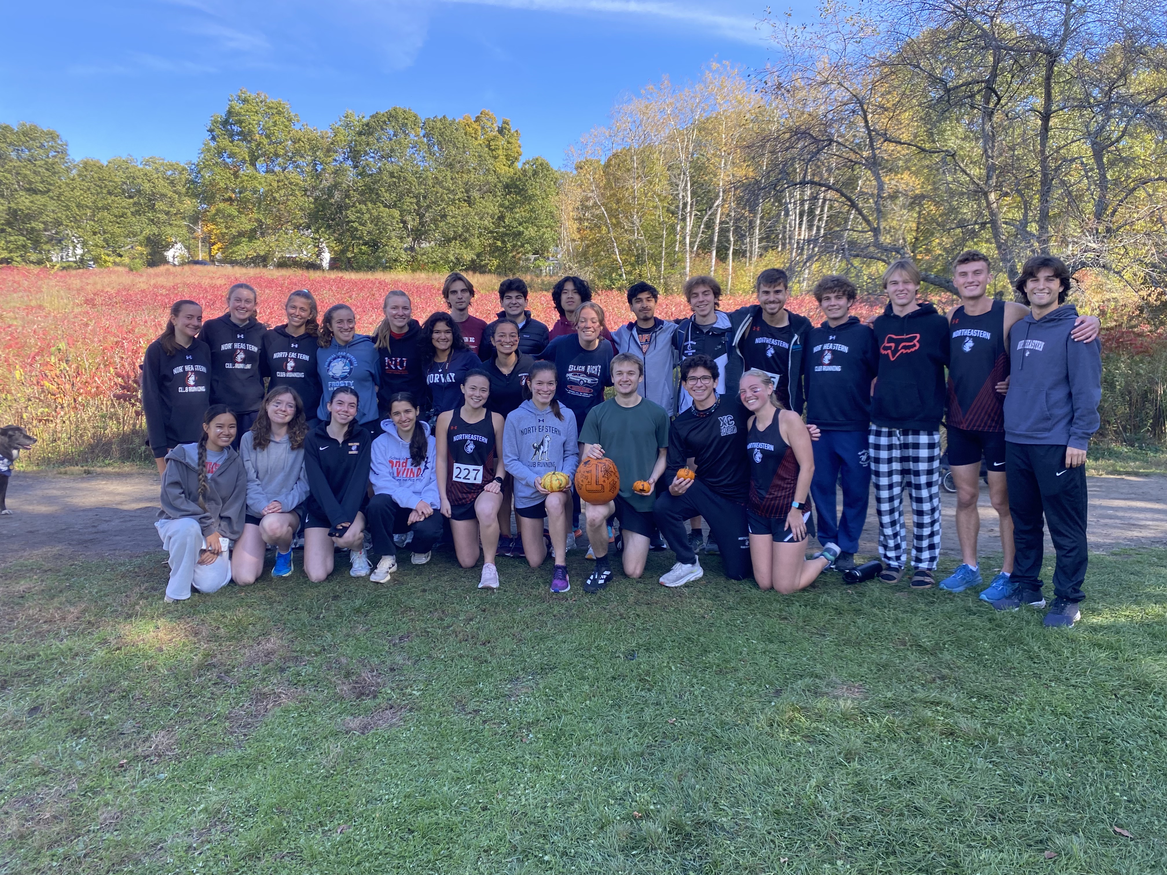 Sean and northeastern club running team at harvard xc invite 2025