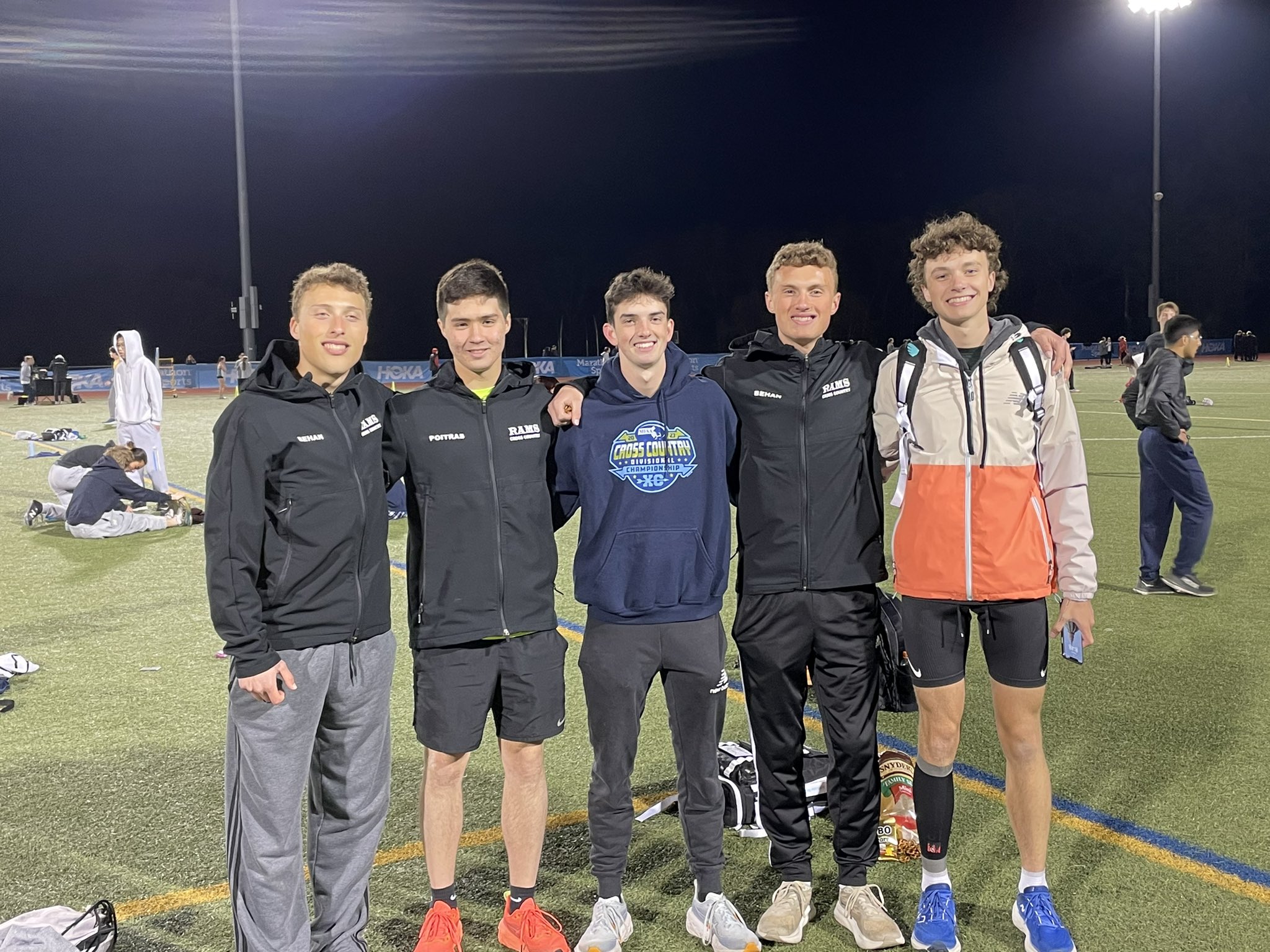 picture of sean with his high school track and field friends at weston twilight 2024